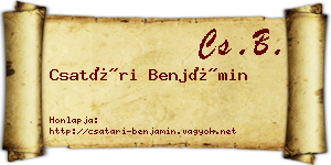 Csatári Benjámin névjegykártya