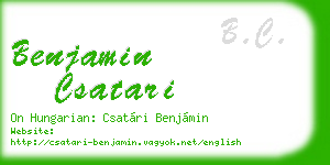 benjamin csatari business card